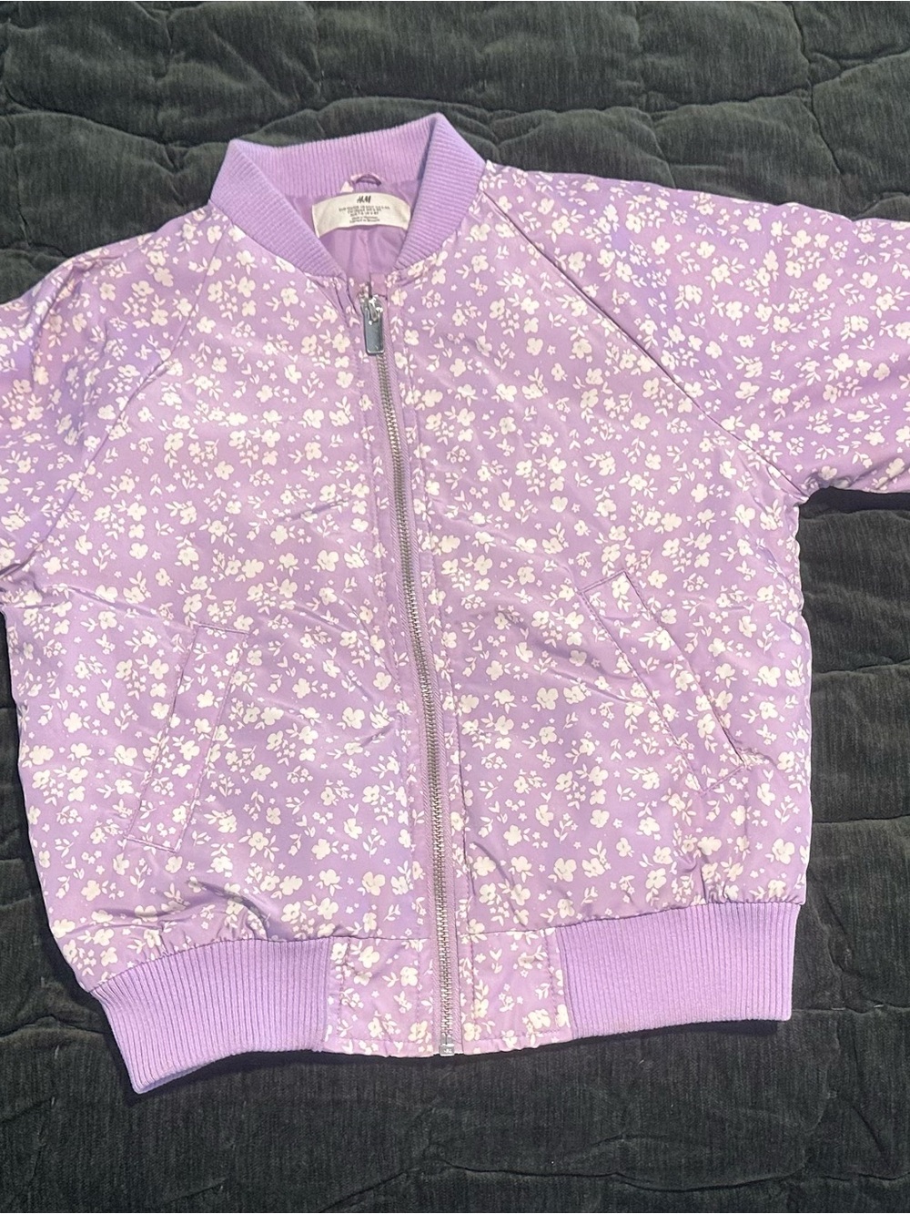 H&M Lilac Floral Bomber Jacket for Kids